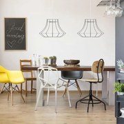 Lampadario Design Tubolar nero paralume nero 2x E27 Ø35cm LUMICOM