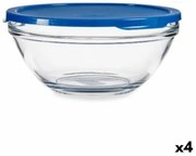 Porta Pranzo Rotondo con Coperchio Chefs Azzurro 2,5 L 23,7 x 10,1 x 23,7 cm (4 Unità)