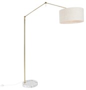 Lampada da terra oro con paralume grigio chiaro 50 cm regolabile - Editor