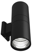 Applique Cilindrica Bidirezionale XL IP54 Con 2 basi E27 - Nera
