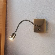 Lindby Lampada a LED a parete Mayar, ottone, metallo, lampada da lettura, 11cm