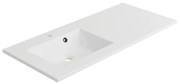 Lavabo integrale a incasso a sinistra rettangolare Neo L 106 x H 11.2 x P 48.5 cm in composito minerale di resina gelificata bianco