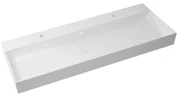 Lavabo da incasso con bordo a vista rettangolare vasca centrale Neo L 135 x H 15 x P 49 cm in resina bianco