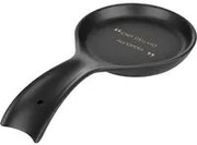 Poggiamestolo nero 22 cm stoneware scritta Quotes