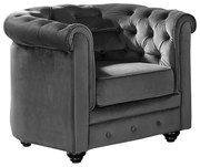 Poltrona CHESTERFIELD in velluto Antracite