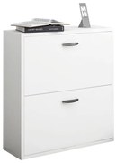 Scarpiera 2 ante doppia profondità L 73 x H 80 x P 25 cm 12 paia, bianco