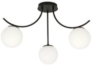 Lampadario da Soffitto in Acciaio e Vetro BOSTON 3 Nero 3xE14 Colore delle Sfere Bianco