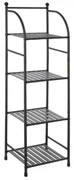 Scaffale Da Bagno Salvaspazio 116 Cm Quattro Ripiani Feridras Nero