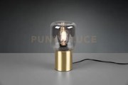 Nico lampada da tavolo vetro fume' base ottone satinato h. 24cm 1 l...