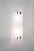 Pura applique vetro rettangolare ganci metallo acciaio l.20 x h.40c...