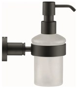 Duravit 99164600 - Dispenser da parete per sapone D-CODE 390 ml, vetro opalino/nero opaco