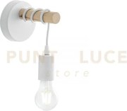 Applique a parete arizona legno naturale e metallo bianco 1 luce at...