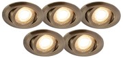 Set di 5 moderni faretti da incasso bronzo con LED dimmerabile in 3 fasi - Mio