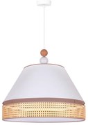 Duolla - Lampadario a sospensione con filo AVIGNON 1xE27/15W/230V diametro 60 cm bianco/rattan