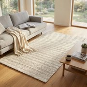 OWEN - tappeto in lana avorio con decoro