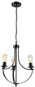 Lampadario a sospensione con catena GINA 3xE27/60W/230V nero
