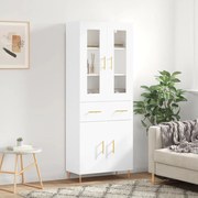 Credenza bianca 69,5x34x180 cm in legno multistrato