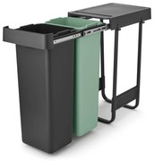 Bidone in plastica da incasso per raccolta differenziata in grigio scuro menta 60 l Sort&Go - Brabantia