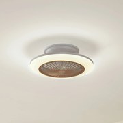 Ventilatore da soffitto LED Lindby Mamuti, color legno, silenzioso, 55 cm