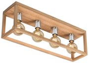 Spot-Light 9158474L - Plafoniera da soffitto KAGO 4xE27/60W/230V, rovere opaco