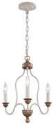 Lampadario Classico Hartsville Acciaio Gesso Legno Marrone 3 Luci E14