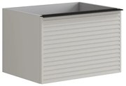 Mobile da bagno sotto lavabo Pixel stripes grigio pastello laccato opaco L 60 x H 40 x P 45.5 cm 2 cassetti, lavabo non incluso