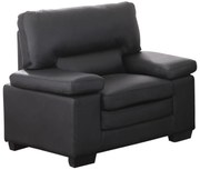 Poltrona in pelle di bufalo Nero - MIMAS