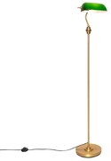 Lampada da terra Smart Banker bronzo con vetro verde incl. WiFi A60