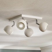 SOLLUX LIGHTING Faretto da soffitto Flame, bianco, 4 luci quadrato