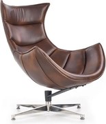 Poltrona imbottita Luxor in marrone - H 96 cm