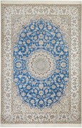 Nain Tappeto persiano 310 x 210 Blu (Iran) Annodato A Mano