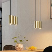 Lampada a sospensione Lucande Cesur, 6 luci, ottone