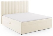 Letto boxspring beige con contenitore 180x200 cm Gina - Milo Casa