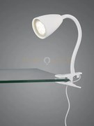 Wanda lampada da tavolo flessibile con pinza metallo bianco h. 20cm...
