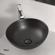 Lavabo D'Appoggio In Ceramica Nero Opaco Diam.40