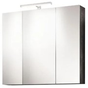 Specchiera bagno contenitore 80x60 a 3 ante effetto Cemento.