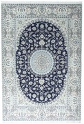 Nain Tappeto 210 x 310 Blu (Iran) Annodato A Mano