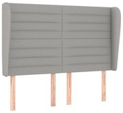 Testiera Ad Orecchio Grigio Chiaro 147x23x118/128 Cm İn Tessuto /