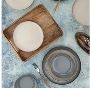 Servizio da tavola 16 pezzi grigio/beige/porcellana