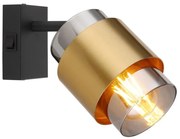 Globo 15560-1 - Faretto da parete MILLEY 1xE27/40W/230V nero/ottone