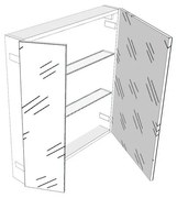 Pensile bagno Easy colore su ordinazione, 3 ante apertura da sinistra P 20 x L 70 x H 75 cm