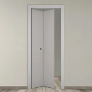 Porta tamburata pieghevole a libro simmetrica Clean grigio L 70 x H 210 cm sinistra