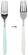 Forchetta da tavola sfusa bicolore azzurro e bianco