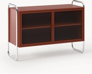 Credenza in metallo con frontale in vetro Robyn