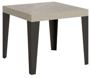 Tavolo allungabile Flame con telaio e gambe antracite, Cashmere / 90x90/246 cm