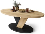 LOVA Rovere Craft Gold/Nero – TAVOLINO OVALE 110x60 cm TAVOLINO DA CAFFÈ MODERNO