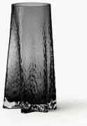 Vaso in vetro soffiato con superficie strutturata Gry, alt. 30 cm