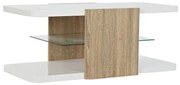 Tavolo aggiuntivo DKD Home Decor Bianco Marrone Cristallo Legno MDF 110 x 60 x 45 cm