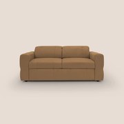 Kronos Divano con pouf estraibile poggiapiedi e poggiatesta reclinabili in morbida microfibra impermeabile T11 cuoio