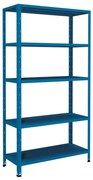 Scaffale in kit 5 ripiani Crosser L 100 x P 40 x H 188 cm blu 5010, portata per ripiano 130 kg